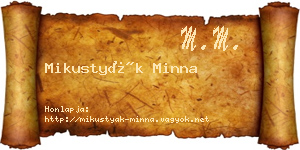 Mikustyák Minna névjegykártya